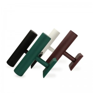 Custom Double T bar green color jewelry roller display PU Leather stand velvet jewelry display for watch necklace 