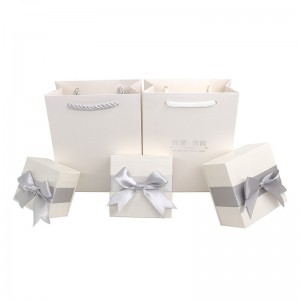 Manufacturer Simple Style Custimized Logo Paperboard Bow Tie Jewelry Packaging Gift Box With Handle Bag (2)